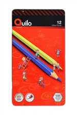 مدادرنگی 12 رنگ کویلو - جعبه فلزی 634006 - Quilo